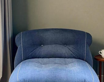 Sillón de cuero italiano hecho a mano - Sofá individual minimalista moderno