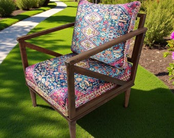 Handmade Bohemian Rocking Chair: Retro Accent Armchair