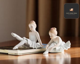 Ceramic Ballet Girl Figurine: Elegant Home Decor Ornament
