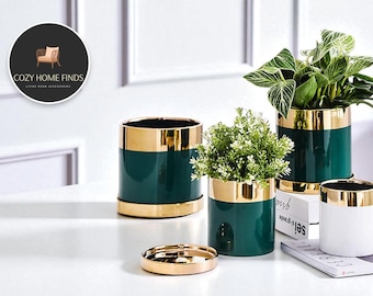 Cache-pot moderne en céramique : vase d'intérieur minimaliste, décoration de salon