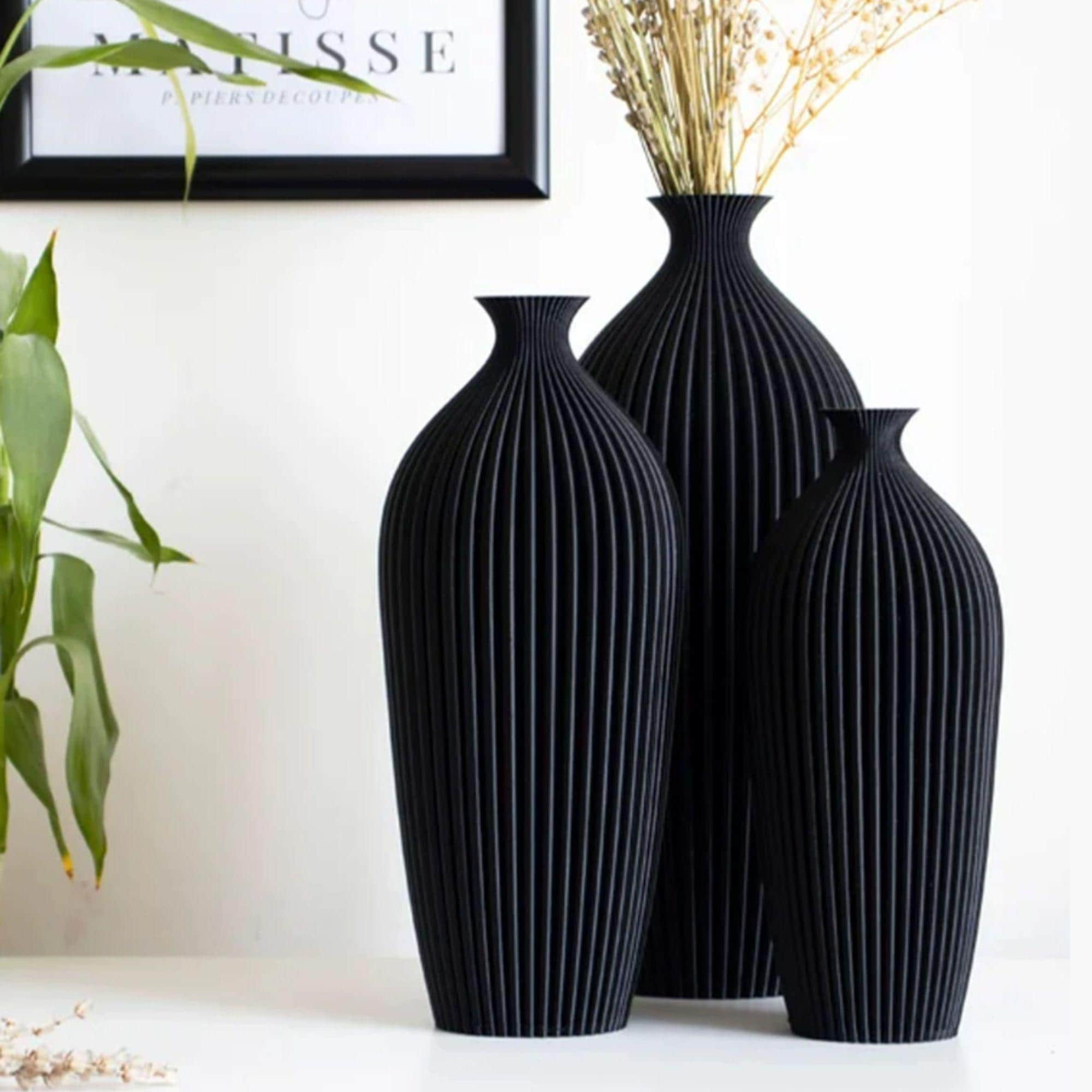 幾何学模様の現代アート陶器花瓶 幾何学模様の陶器の花瓶：モダンでミニマリストなホームデコレーション