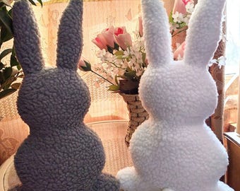 Plush Easter Bunny Pillow | Spring Decor, Soft Rabbit Toy
