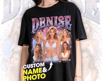Retro Custom Bootleg Rap Tee, Custom Your Girlfriend Boyfriend Vintage Graphic 90s Shirt, Custom Photo Shirt, Custom Your Own Bootleg Shirt.