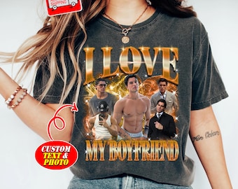 Custom Your Own Bootleg Rap Unisex T-Shirt, Personalized Rap Tee Shirt, Retro Vintage Boyfriend 90 Shirt, Custom Your Photo And Text Shirt