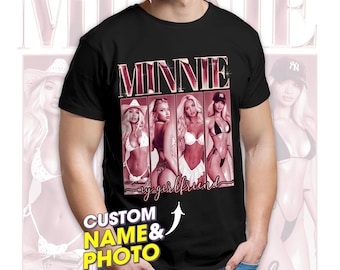 Custom Girlfriend T-Shirt, Vintage Shirt With Girlfriend Face Photo, Personalized Retro Vintage Graphic 90 Shirt, Custom Your Photo Shirt.