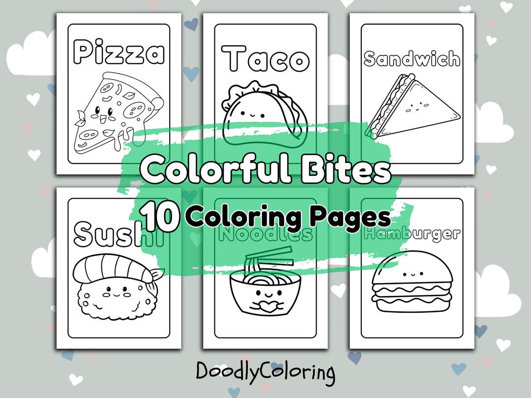 Colorful Bites: Kawaii Food Coloring Pages for Kids - Fun Learning ...