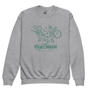 Youth Crewneck Sweatshirt Port Orleans French Quarter Riverside Gift for Trip to Disney World Resort alligators jazz unisex