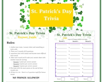 St. Patrick's Day Trivia Game: Festive Party Fun (Digital Download)