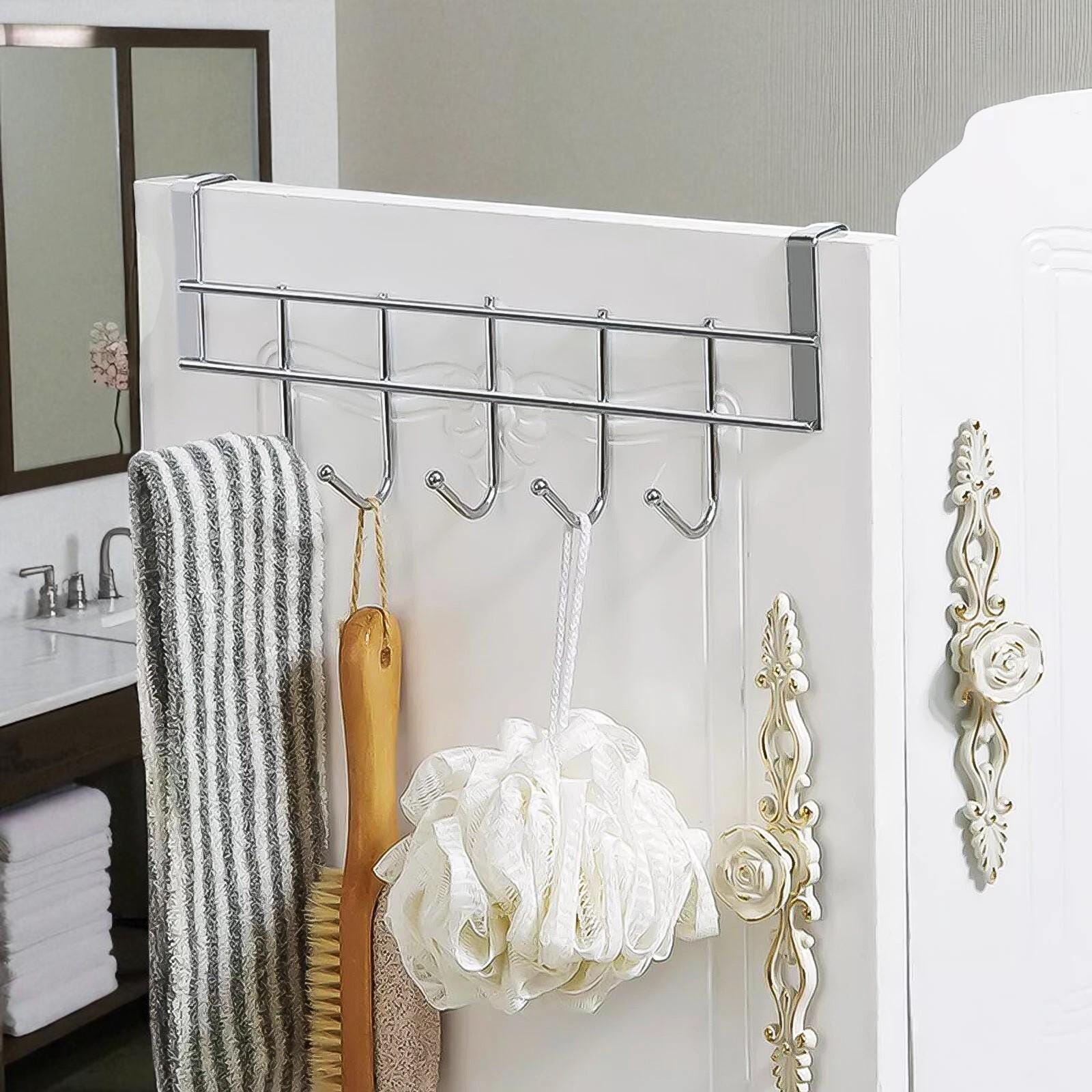 Shelf Hanging Hooks On Hollow Core Door Over The Door Organizer