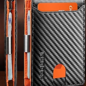 RUNBOX Slim Wallet for Men – Leather RFID Blocking Front Pocket Wallet with Money Clip, Gift Box Included