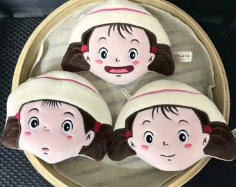 Mei Kusakabe Plush Coin Purse | My Neighbor Totoro Face Wallet | Cute Anime Bag Charm | Studio Ghibli Key Ring | Soft Kawaii Zipper Pouch