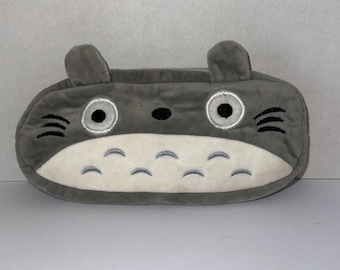 Soft Plush Totoro Pencil Case | Fluffy Anime Zipper Pouch | Studio Ghibli Inspired Stationery Bag | Cute Cosmetic Pouch |