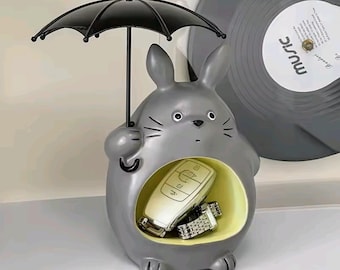 Totoro Storage Figure | Cute Studio Ghibli Home Decor | Key Bowl & Candy Dish | Resin Anime Desk Organizer | My Neighbor Totoro Gift for Kid