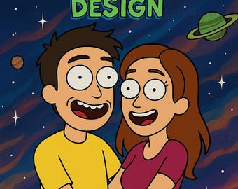 Custom Rick and Morty Style Portrait Solo or Couple – Turn Your Photo into Rick and Morty-Inspired Art
