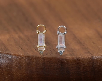酸化スターリングシルバーのラブラドライトイヤリング：手作りの