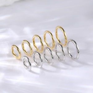 Sterling Silber Scharnier Daith Clicker Hoop • 925 Silber Conch Septum Nahtlose Clicker Ohrring • Tragus Knorpel Huggie Clicker Hoop