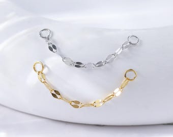 925 Silver Minimalist Helix Cartilage Chain • 14K Gold Plated Conch Stud Wrap Chain Attachment • Nose Piercing Chain Multiple Clicker Chain