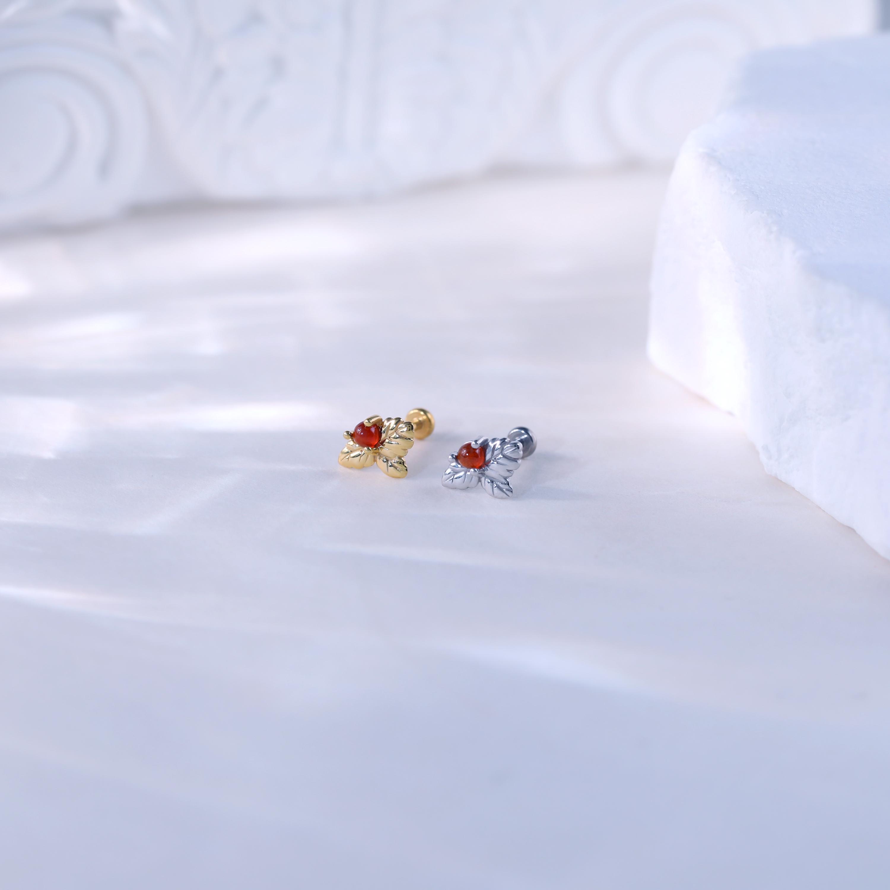 スターリングシルバーフラワーコンクスレッドレスピンスタッド • 925