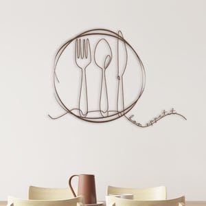Custom Utensils Metal Sign, Kitchen Fork Knife Spoon Steel Sculpture Wall Decor, Dining Room  Housewarming Gift Hanging, Restaurant Picture