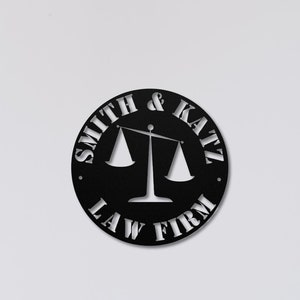 Personalisierter Attorney Metallwandkunst, rechtsfähiges Stahlwandschild, Kanzlei Metalldruck, Büro-Metallwand-Dekorbild, Waage der Gerechtigkeit Bild