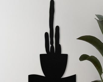Cactus Plant Metal Wall Art, Nature Steel Wall Sign, Boho Metal Print, Desert Picture, Minimal Steel Wall Decor,  Patio Door Metal Hanging