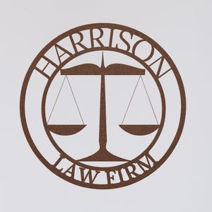 Personalized Metal Lawyer Sign, Custom Name Law Firm Decor, Attorney Wall Office Hanging, Scales of Justice Steel Artwork, Law Firm Gift