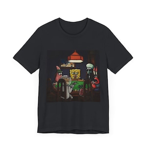 Camiseta vintage de Bob Esponja con póquer, camiseta de dibujos animados para la noche de juegos, camiseta retro de Squarepants, camiseta gráfica unisex, disfraz divertido de bikini, regalo