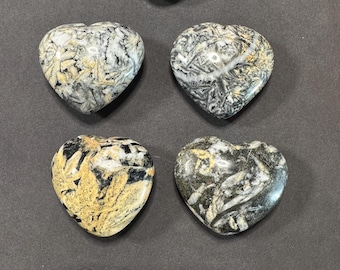 Canadian Pinolite Jasper Heart Carving: Polished Gemstone Sculpture
