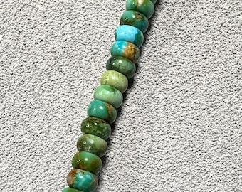 Natural Turquoise Rondelle Beads: DIY Jewelry Making (20 Pcs)