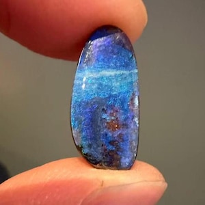Natural Solid Australian Boulder Opal – Hand Polished Freeform Opal Collector Gem