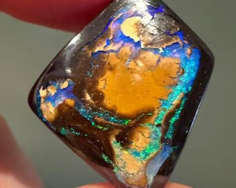 Natural Australian Solid Colourful Boulder Opal | Hand Polished Freeform | Double-Sided Gemstones