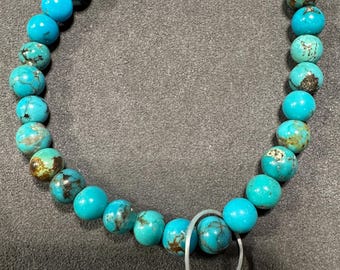 Sky Blue Turquoise Bracelet 6-6.5 Inch Beaded Gemstone Jewelry