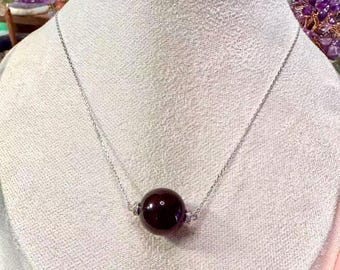 Natural Baltic Amber Necklace | Cherry Red & Butterscotch Amber | Adjustable Sterling Silver Chain