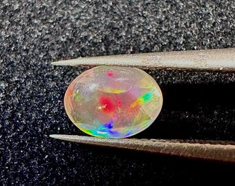 Natural Mexican Fire Opal Cabochon: Multi-Color Loose Gemstone, 0.75Ct