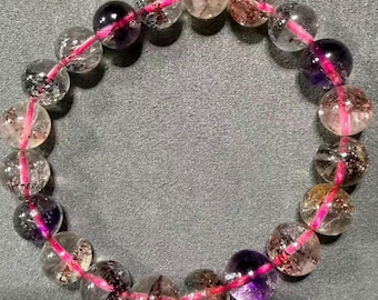 Natural Super Seven Quartz Crystal Bracelet: Sacred Melody Stone