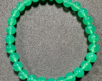 Natural High-Transparency Australian Chrysoprase Bracelet 6MM Vivid Green Gemstone Beads
