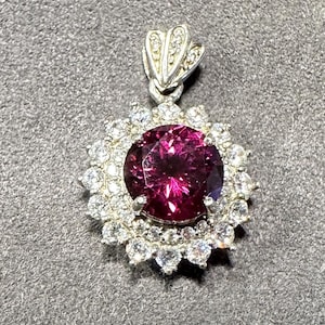 Natural 2.65CT Purple Pink Rhodolite Garnet Pendant | 925 Sterling Silver | Unique Design | Gift for Her | Wedding, Birthday, or Anniversary