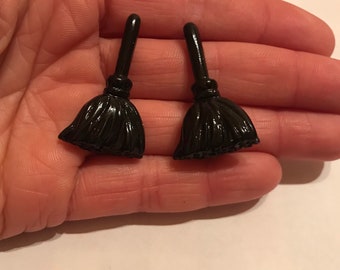 Handmade Witch Broom Earrings