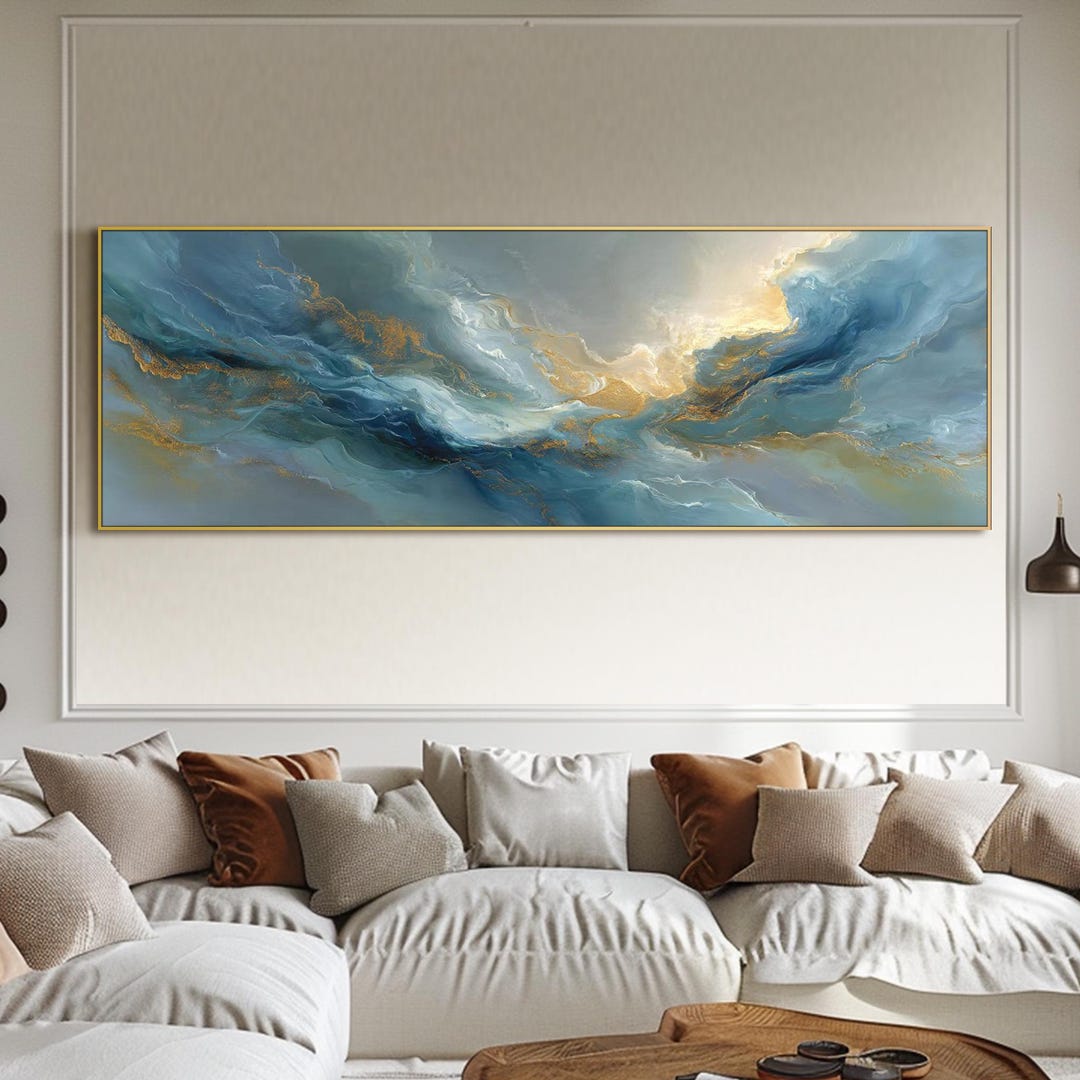 Abstract Landscape Oil Painting Canvas Soft Textured Wall Art ...