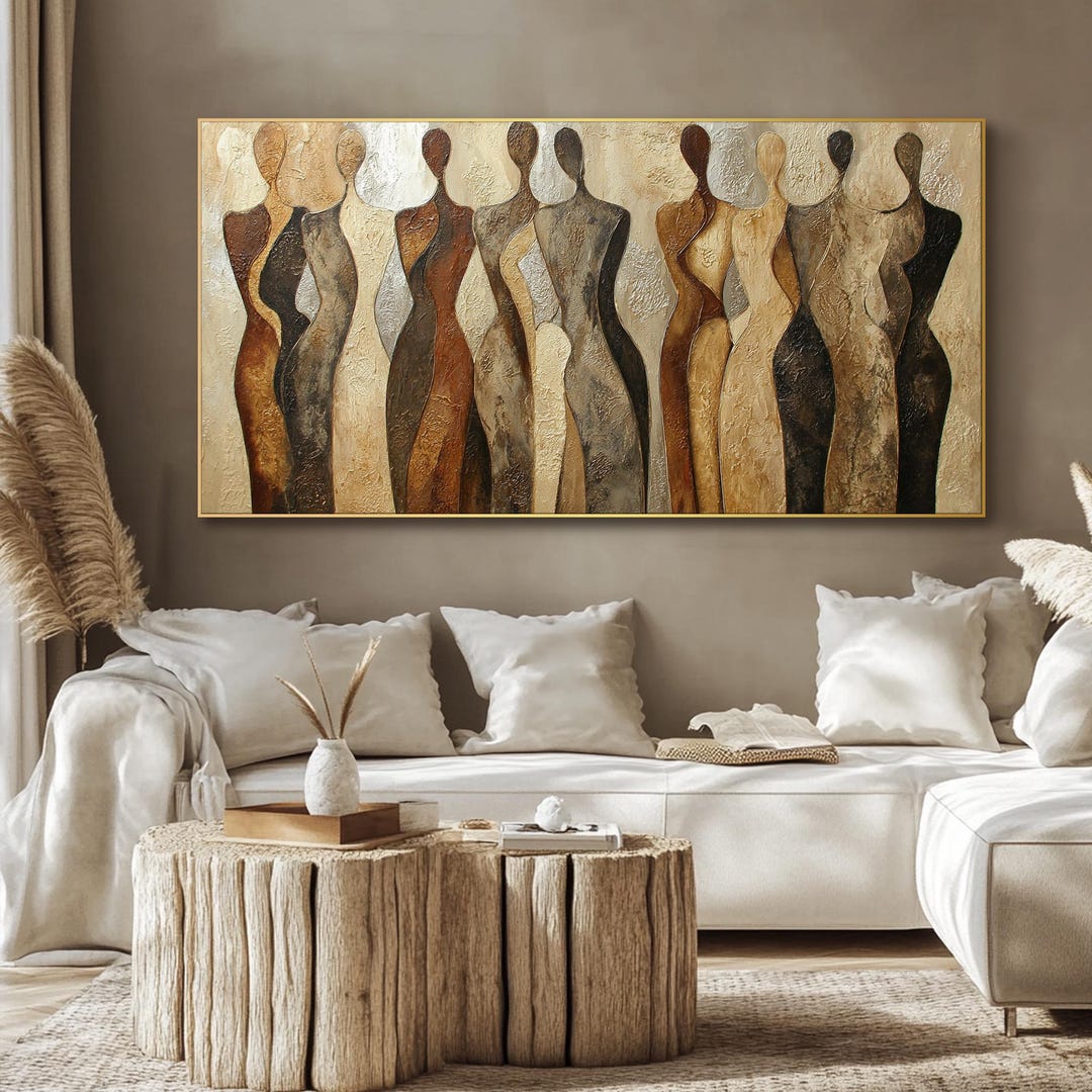 Large Abstract Figurative Wall Art Modern African Woman Oil Painting on ...