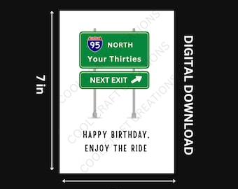 Funny 30th Birthday Card: Welcome to Your Thirties (Printable PDF Download)