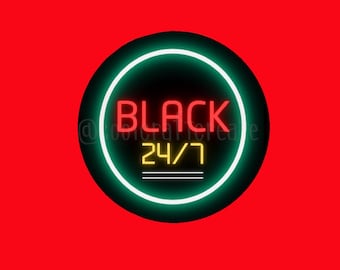 Black 24/7 Sticker: Glossy Waterproof Vinyl, Black Culture Pride, Black History Month