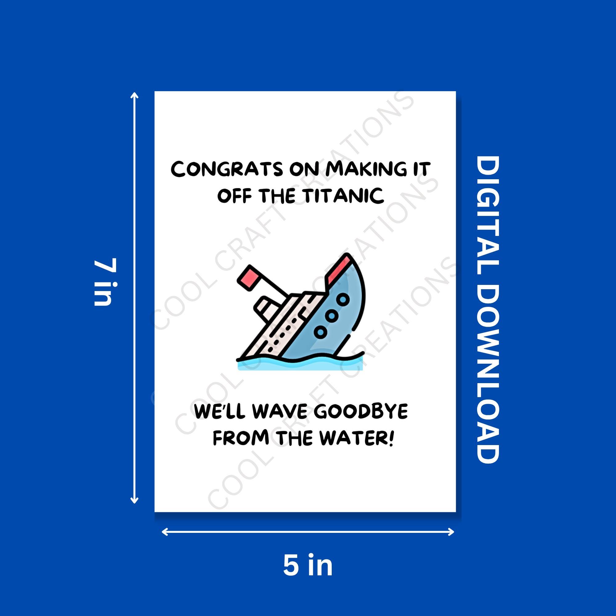 Funny Coworker Leaving Card: Sinking Ship Farewell (Digital Download PDF)