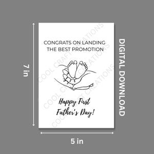 Biglietto d'auguri stampabile per la prima festa del papà - La migliore promozione / Biglietto d'auguri per la festa del papà per neo-papà / Biglietto d'auguri per la festa del papà per colleghi / Biglietto da scaricare digitale