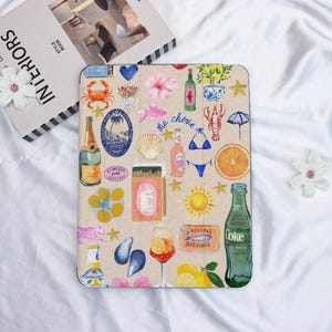 Matcges Wine Collage iPad Case With Pencil Holder,iPad Cover for iPad 11/10/9,New iPad Air 7-11/13″,iPad Mini 6/7,iPad Pro 2024/2022 Case