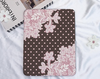 Polka Dot Lace Collage iPad Case With Pencil Holder,iPad Cover for iPad A16,New iPad Air 7-11/13",iPad Mini 5/6/7th,iPad Pro 2025/2024 Cover