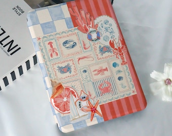 Coral Lobster Collage Kindle Case,Kindle 11/12th,PaperWhite 10/11/12th,Personalized Gift,PaperWhite 2024,Kindle Colorsoft,Auto Wake/Sleep