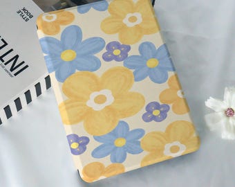 Cute Flowers Yellow Kindle Case,Kindle 11/12th,PaperWhite7/10/12th,Personalised Gift,PaperWhite 2024,Kindle Colorsoft Case,Auto Wake/Sleep