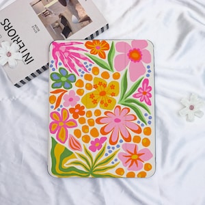Colorful Twisted Flower iPad Case With Pen Holder,iPad Cover for iPad A16/10/9,iPad Air 7-11/13″,iPad Mini 6/7,iPad Pro 2024/2022/2021 Cover