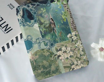 Green Flowers Collage Kindle Case,Kindle 11,PaperWhite 5/6/7,Personalized Gifts,PaperWhite 2024,Kindle Colorsoft Case,Auto Wake/Sleep,Gifts